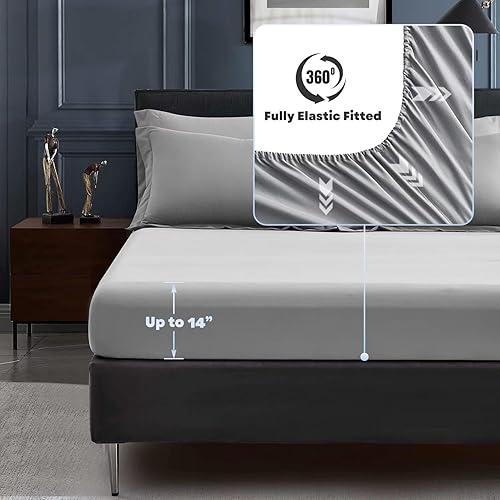 Miniatura 5 de Maple&Stone Juego de edredón de tamaño matrimonial de 7 piezas en una bolsa, juego de cama alternativo de plumón con sábanas, fundas de almohada y