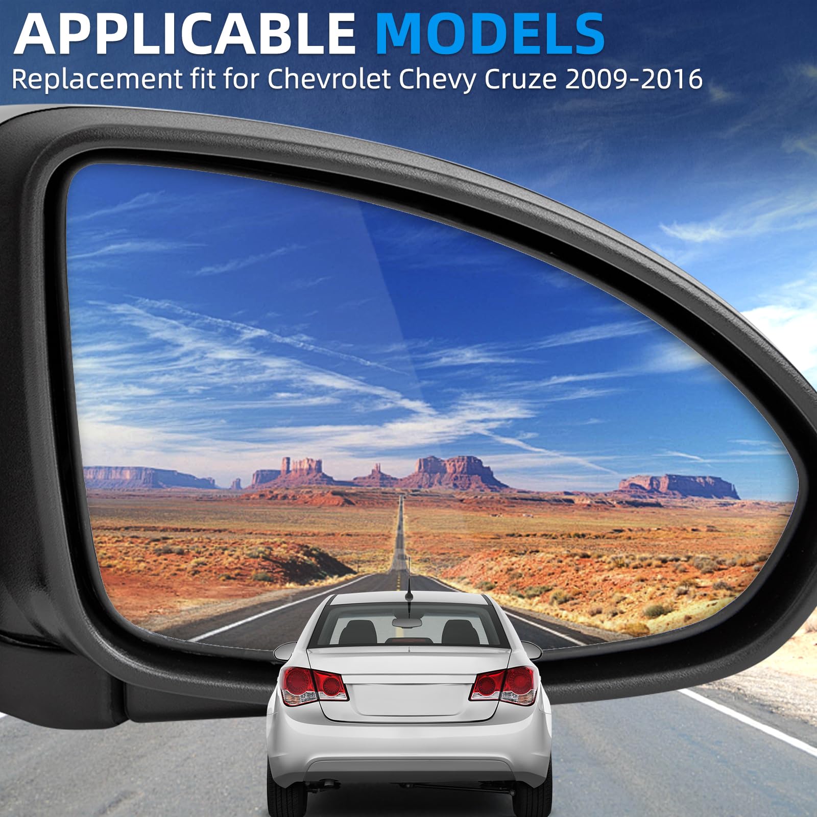 Cristal Espejo Retrovisor Para Chevrolet Cruze 2009-2014 - Con/Sin Calefacción | Reemplazo De Alta Definición