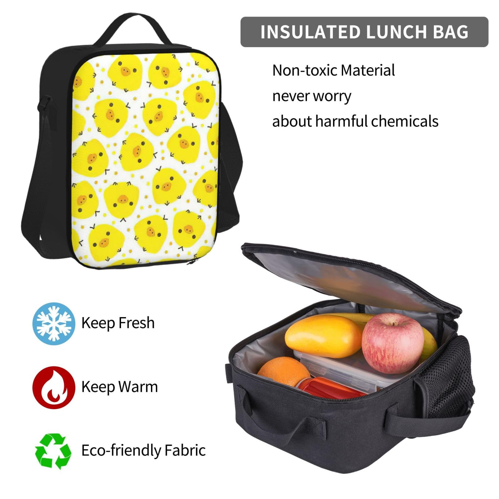 Zaino, borsa portapranzo, astuccio, set da 3 pezzi, per lavoro e