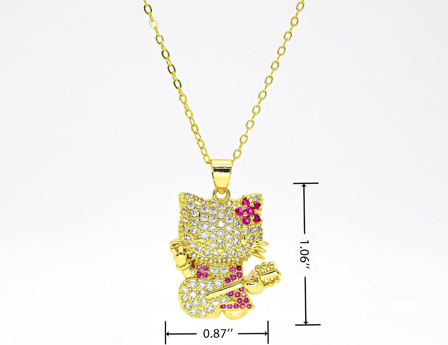 Cute Cat Necklace with Sparkling Rhinestones - Cubic Zirconia Pendant on Adjustable Chain, Kawaii Gift for Women - Image 6