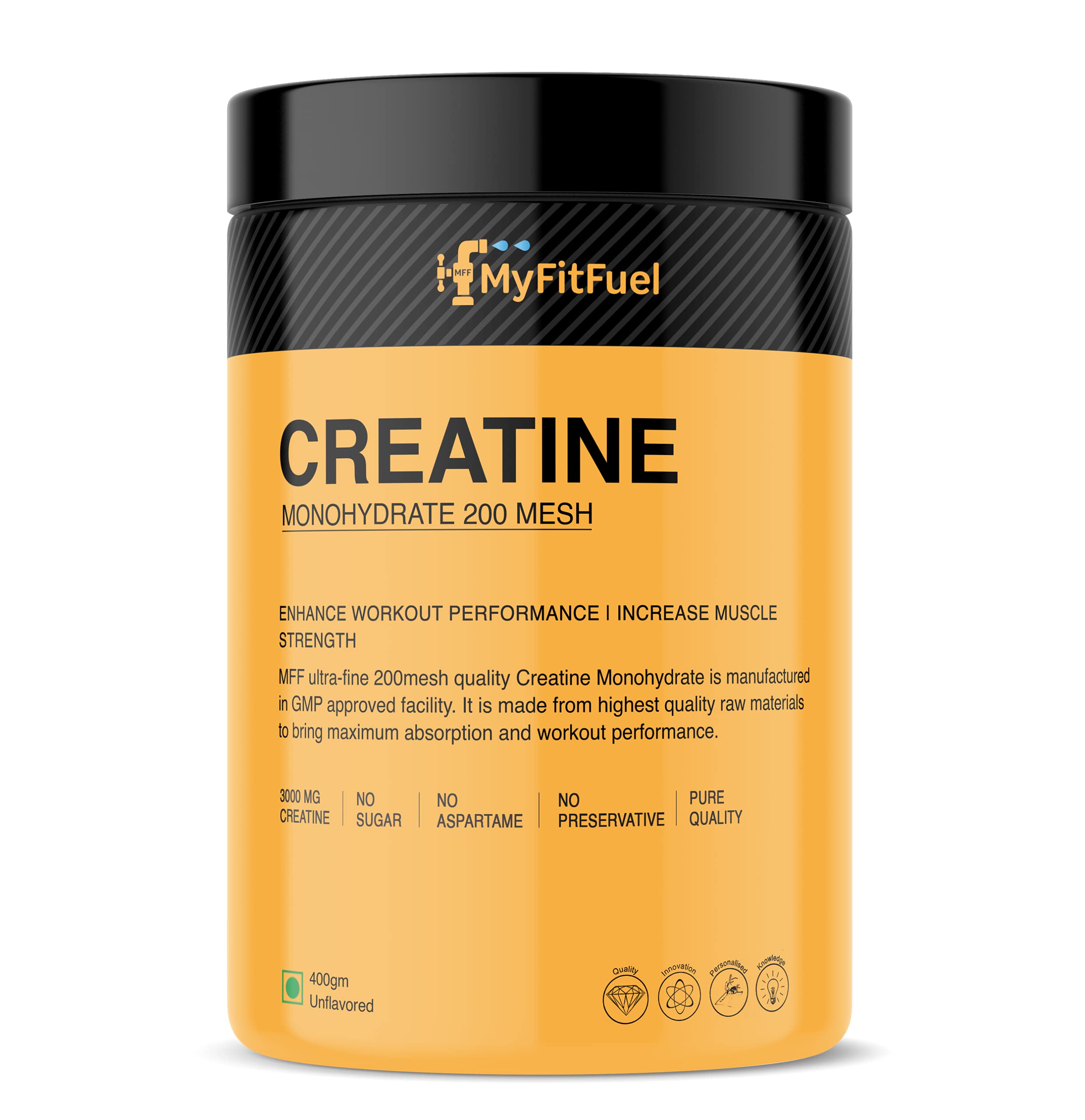 MyFitFuel Micronized Creatine Monohydrate (200 Mesh - Easily Absorbed by Body) | 400 gm, (Natural) (B0B159R9F6) Amazon Price History, Amazon Price Tracker