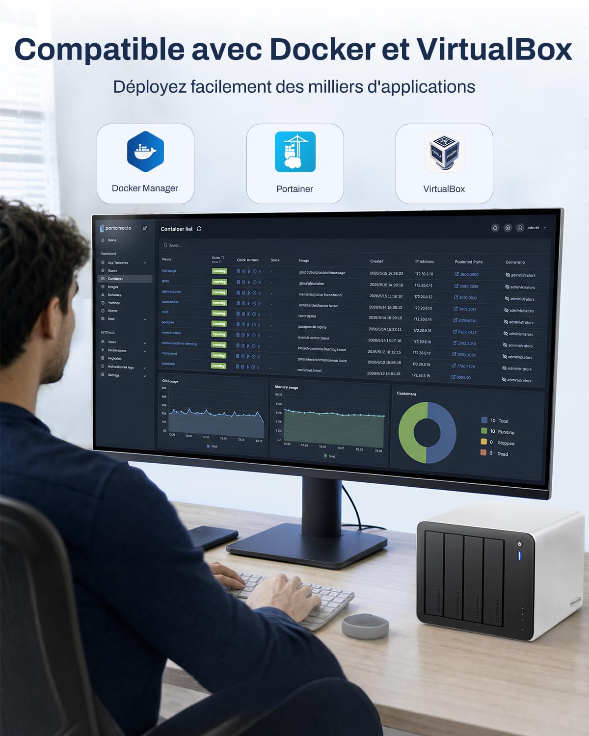 TERRAMASTER F4-425 Pro NAS 4 Baies, Intel N305, LAN 5GbE (sans disques) | 8 cœurs, 8 Go DDR5, 2X 5GbE, 3X M.2 NVMe, TOS 7 IA, OpenClaw, Maison et entreprise, Sans disque
