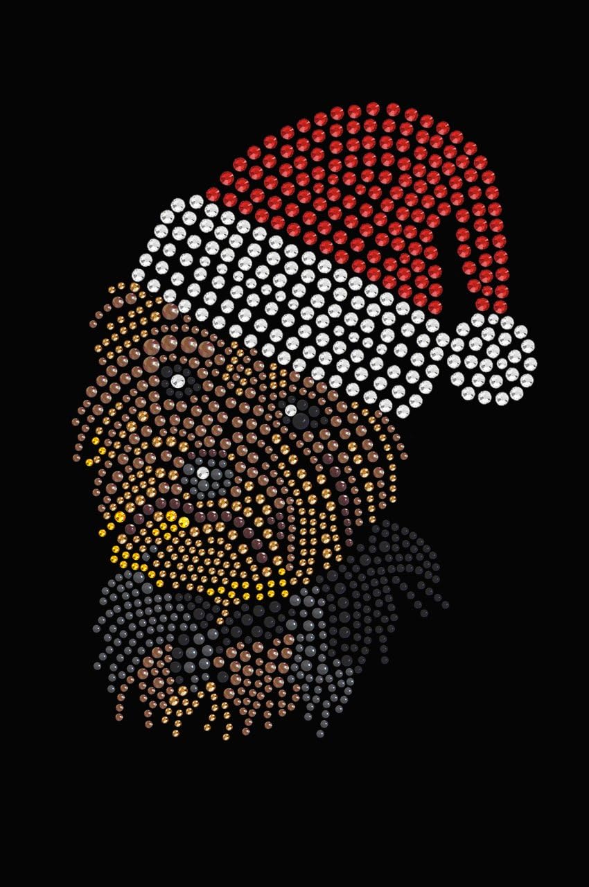 Yorkie Face # 1 with Santa Hat - Bling Rhinestone Christmas Dog Bandana
