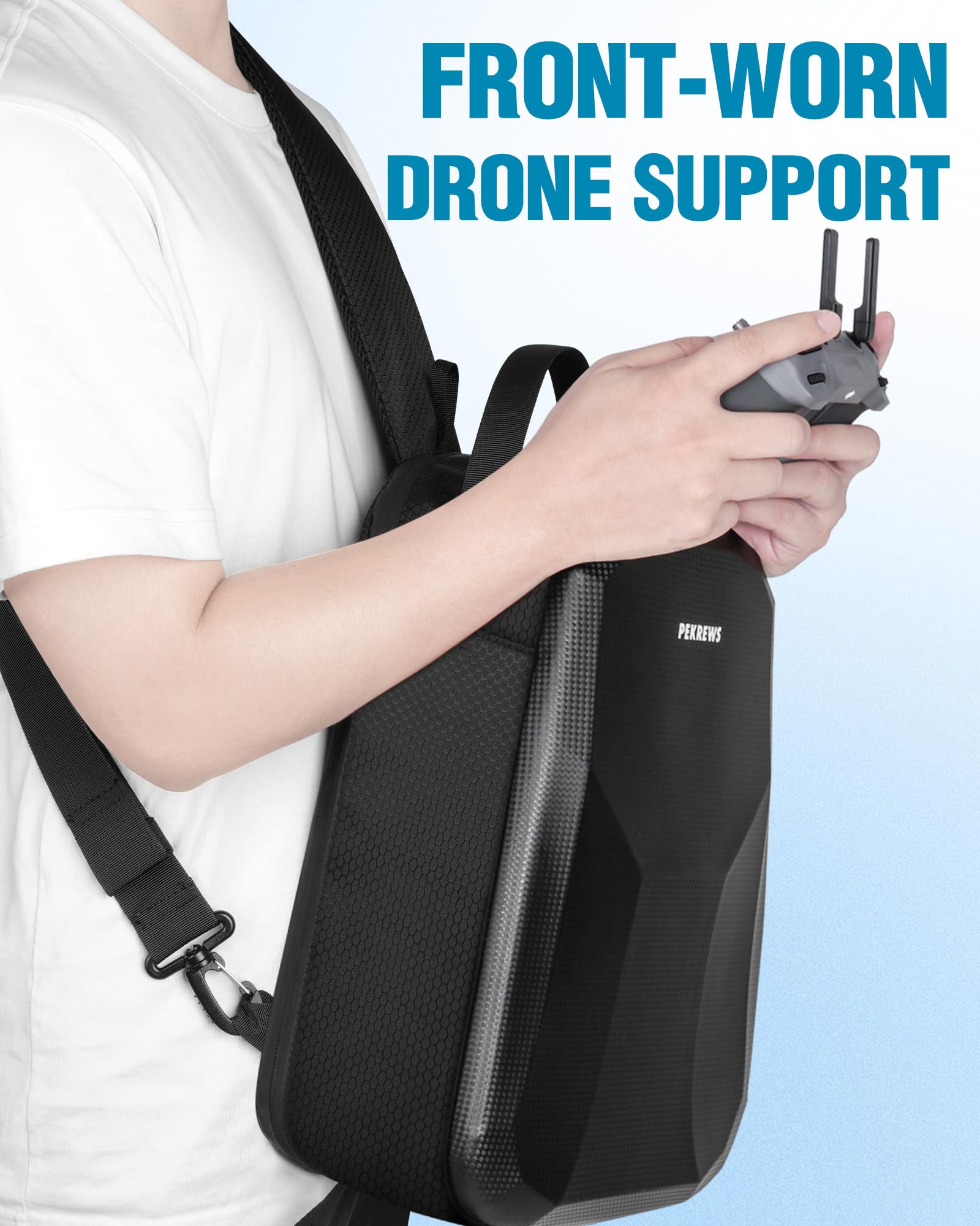 PEKREWS Air 3S Tasche, Tragbare Koffer für DJI Air 3 /3S und RC 2/ RC-N3/N2 Fernsteuerung, Kompakte Reisetasche für Drohne Ladehub und 3 Akkus, Wasserabweisender Tragetasche für Fly More Combo Zubehör | Wasserdichter Drohnen-Rucksack, für DJI Air 3 Fly Mo