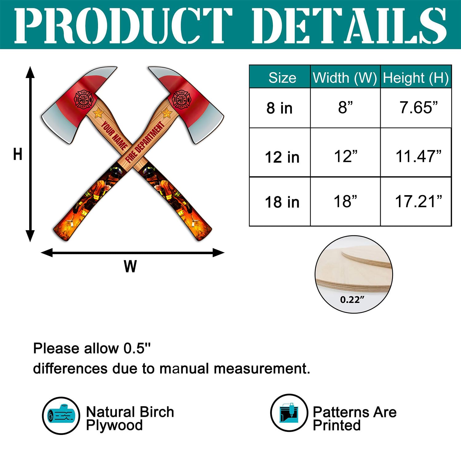 WODORO Personalized Firefighter Printed Wooden Sign Wall Plaque, Customized Name Year, Firefighter Pride, Appreciation Meaningful Gifts for Firemen Firefighter Hero Husband Dad, Retirement Gifts (17)