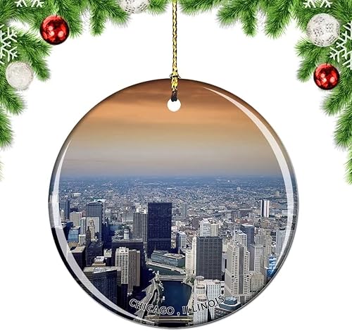 Miniatura 23 de Weekino Illinois Chicago Wrigley Field USA - Adorno para árbol de Navidad, decoración colgante para colgar, colección de recuerdos de viaje por