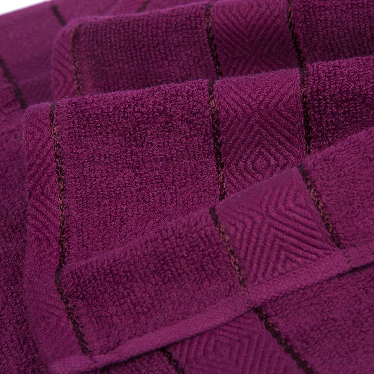 Divine Overseas Double Ply Cotton Yarn, Soft, Extra Absorbent & Durable, Quick-Dry Face Towel Set (Pack of 12, Cheer Wine) 2