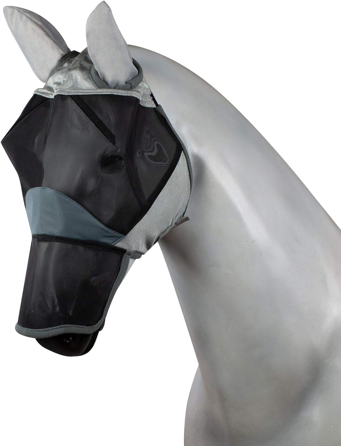 HORZE Eira Soft Polyester UPF 25 UV Protection Insect and Fly Mask - Gray - Cob