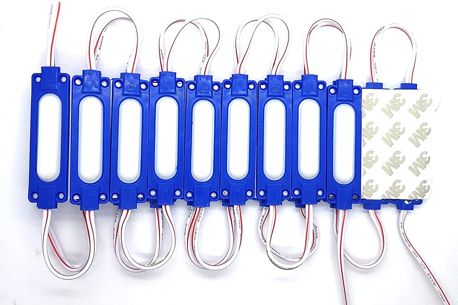 A1 Gadgets Super Bright 6LED Module with Lens 20 pcs led Strip Light DC12V Waterproof Multipurpose Light for Car, Bike, Sign Board, Blister Home, Garden and Exterior Lighting (Blue)
