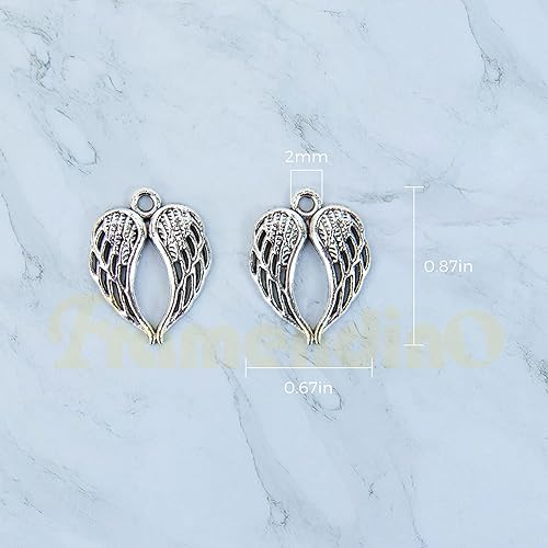Miniatura 2 de Framendino, Dijes de alas de ángel con alas de oro, dije de alas de metal para pulseras, collares, aretes, suministros de fabricación de joyas de