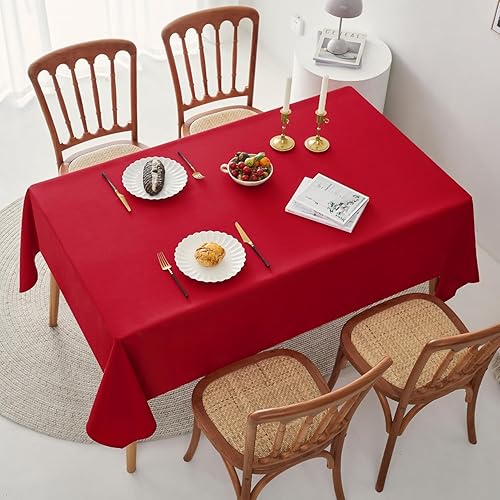 Miniatura 6 de Romanstile Mantel rectangular de Navidad, paquete de 4 unidades, 52 x 70 pulgadas, resistente a las manchas y a las arrugas, lavable, para mesa de