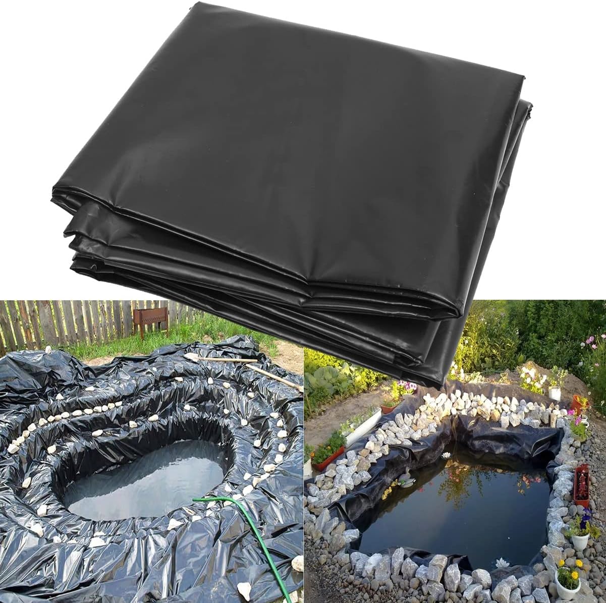 Rubber Pond Liner 5m X 4m Black Leather HDPE Impermeable
