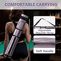 Vista 5 de Pool Cue Case, 2X2/2X4 Hard Pool Cue Case Pool Stick Carrying Case Billiard Pool Cue Stick Case for 2-Piece Cue Púrpura