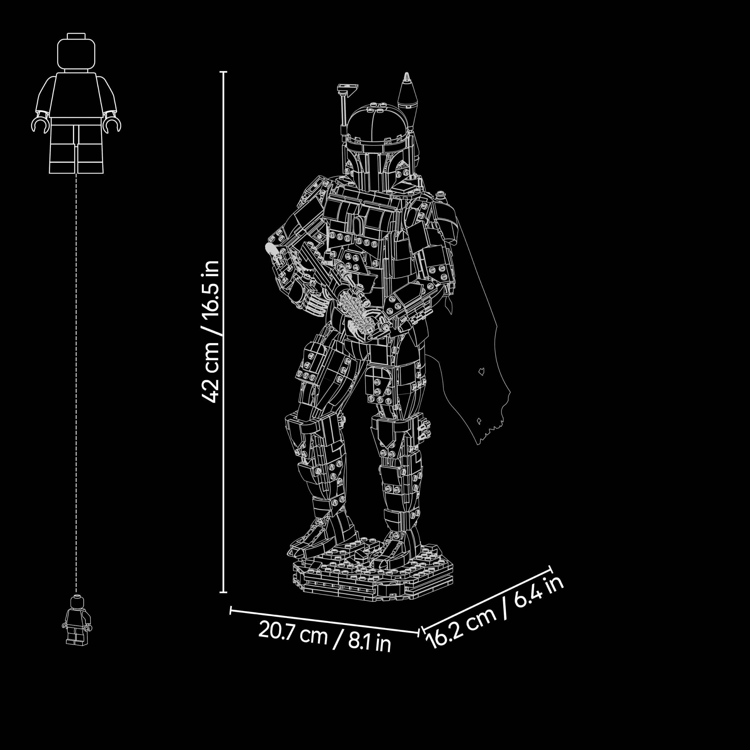 LEGO Star Wars: Die Rückkehr der Jedi-Ritter Boba Fett Figur - mit Helm, Blaster & Kopfgeldjäger Minifigur - Regal oder Schreibtisch Deko - Geschenkidee für die Rückkehr der Jedi Fans - 75455