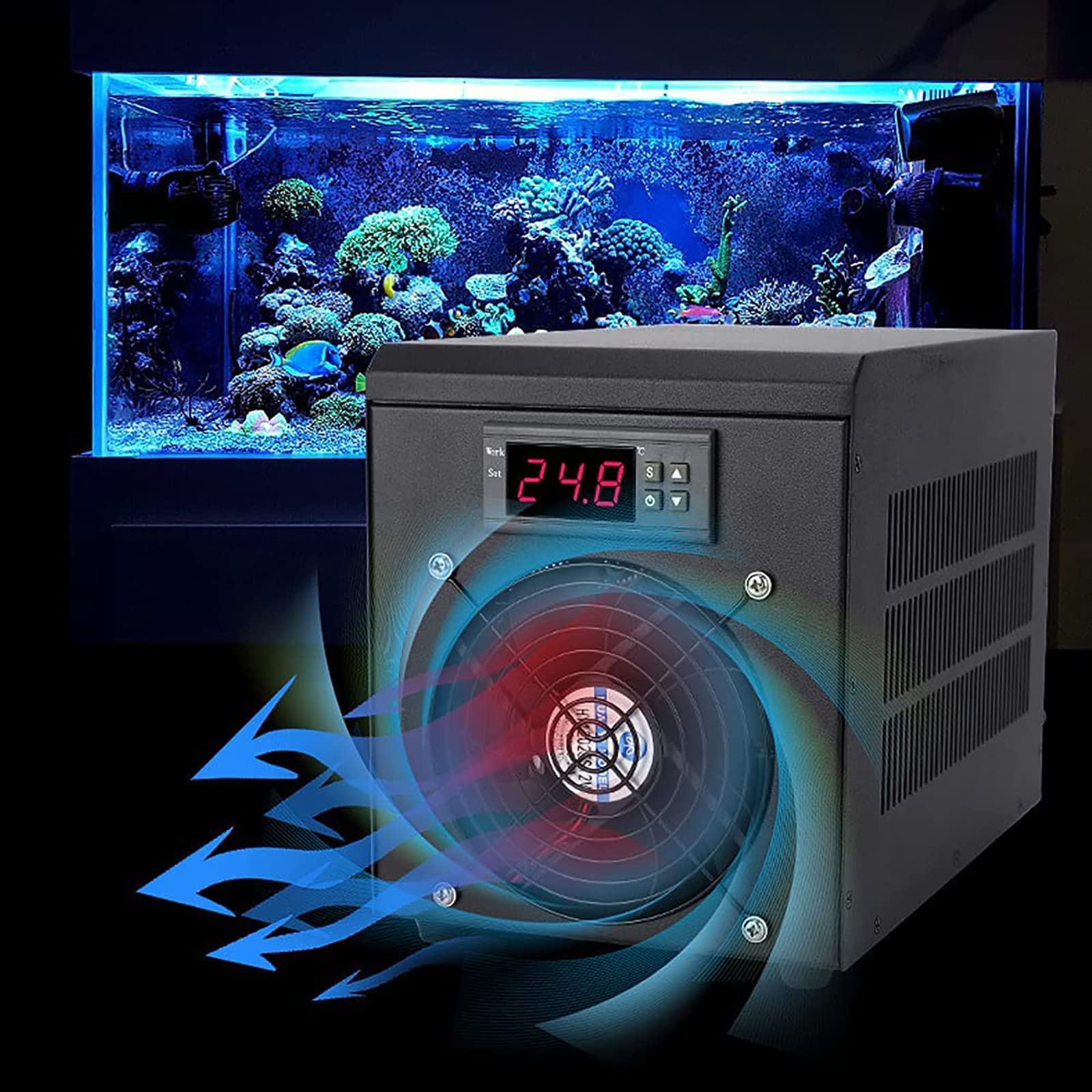 Calentador de Tanque de Peces, Enfriador de Agua de Acuario, se Puede Ajustar de 10 a 40 Grados centígrados, Compatible con la función de Temperatura Constante automática, para peq