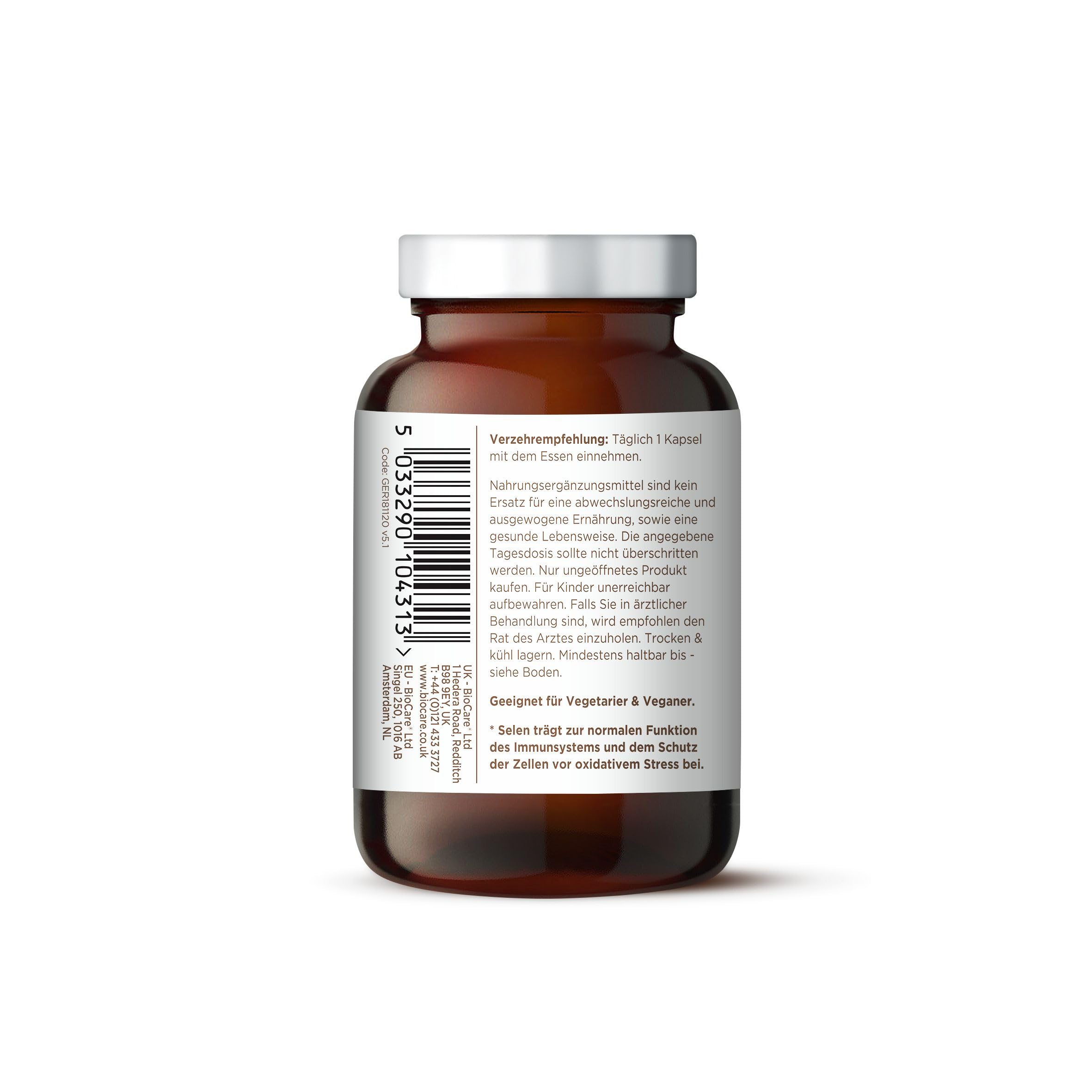 BioCare Selen - Selenomethionin für Immun- & Antioxidant-Unterstützung - 120 Kapseln (Packung mit 2)