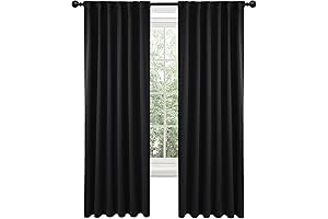 Deconovo Blackout Curtains for Living Room: 84-Inch Black Blackout Curtains for a Darkened, Comfortable Haven