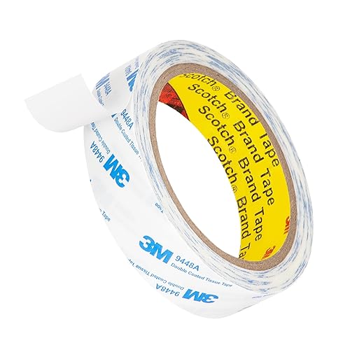 Miniatura 14 de Adhesivo de doble cara 9448A de 0.39 pulgadas x 32.8 pies, paquete de 2 cintas adhesivas de doble capa, cinta adhesiva translúcida extraíble