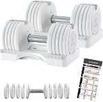 BYZOOM FITNESS Pure Series Adjustable Dumbbell - 12.5/25/27.5/50/55/75lb - ONE UNIT OR PAIR(check QTY before purchase) - 5-in-1/ 10-in-1 / 15-in-1 / 21-in-1 Flexible Hand Weights for Home Apartment