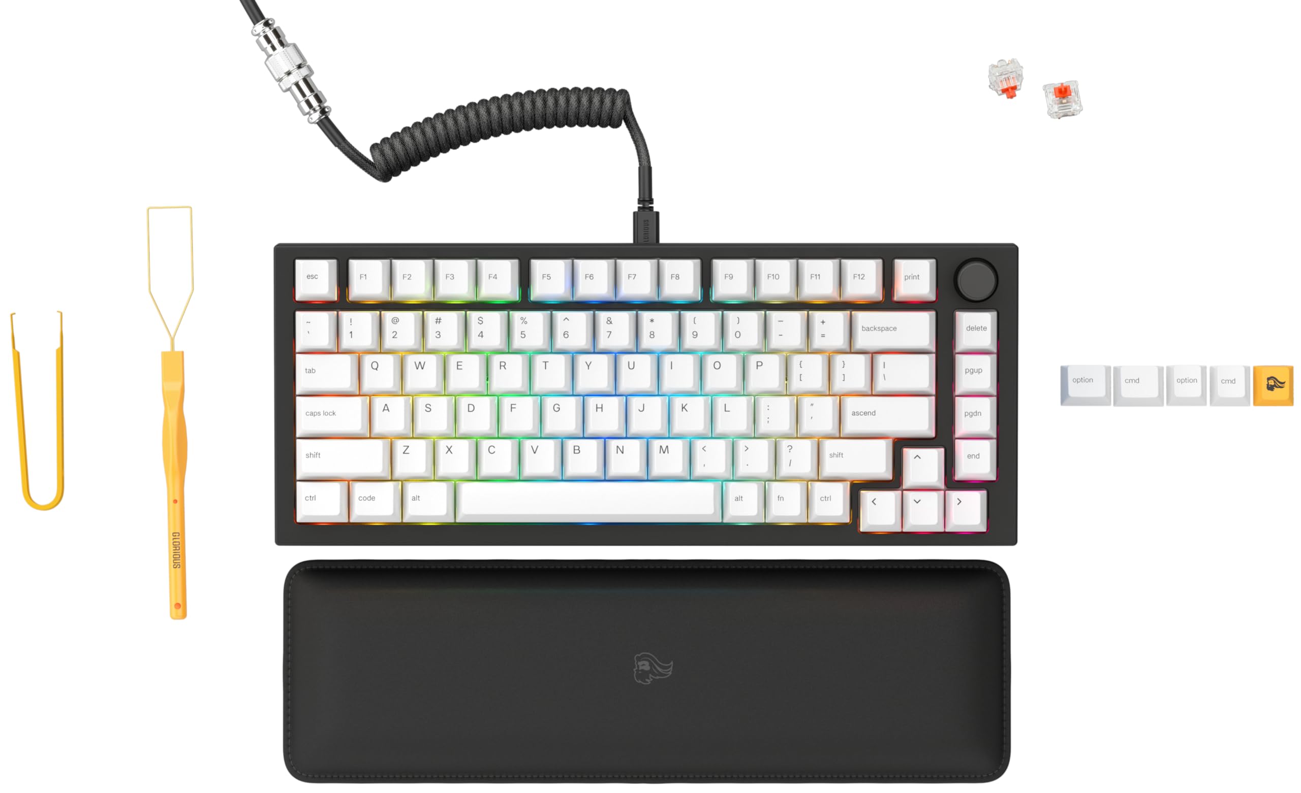 GLORIOUS GMMK Pro 75% Teclado Mecánico Hot Swap QWERTZ DE (Negro) | Switches lineales preengrasados, retroiluminación dinámica, placa aluminio, componentes dobles duraderos, perfil ergonómico