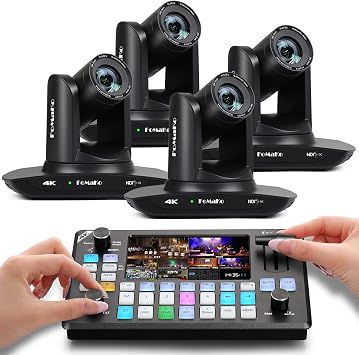 FoMaKo 4K 20X PTZ Camera HDMI, AI Auto-Tracking,for Church Worship Education Conference Events,NDI 6 & NDI HX3 CertifiedK20UHX4+KC602