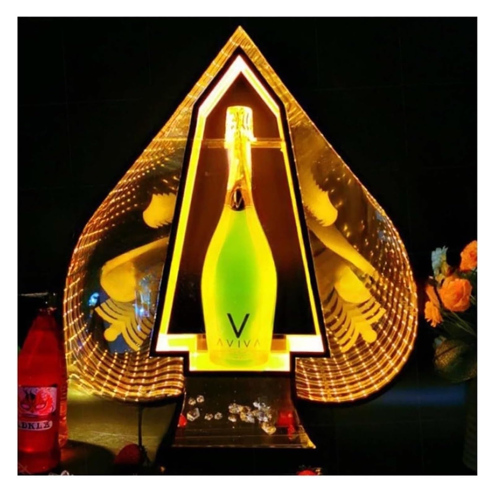Espositore for bottiglie di liquore Ace of Spades a LED - Presentatore di bottiglie illuminato regolabile for locali notturni, matrimoni e feste