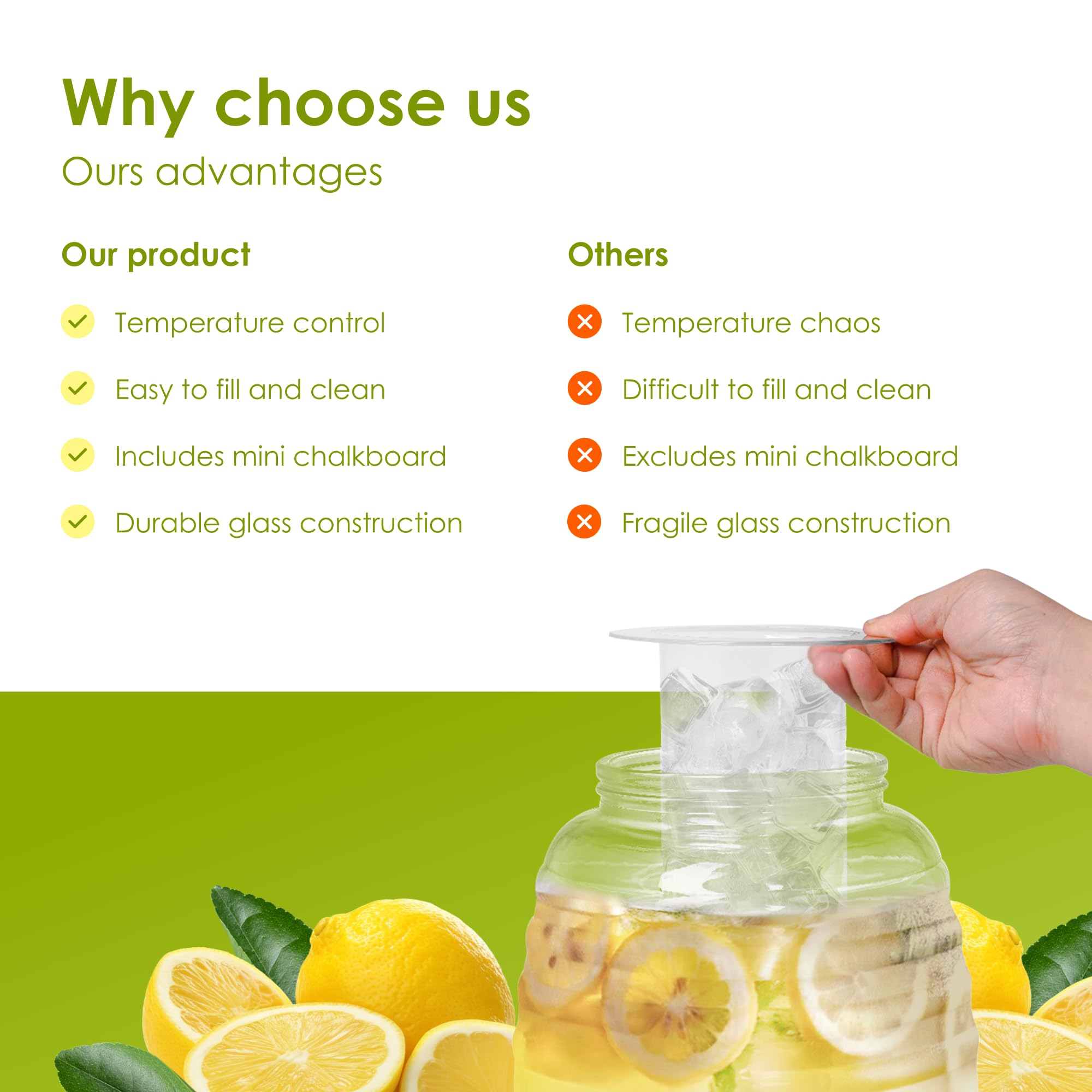 Dispensador de bebidas con grifo y soporte de acero inoxidable, duradero y a prueba de fugas, incluye infusores, letrero de pizarra y marcador, perfecto para cócteles, agua y bebidas