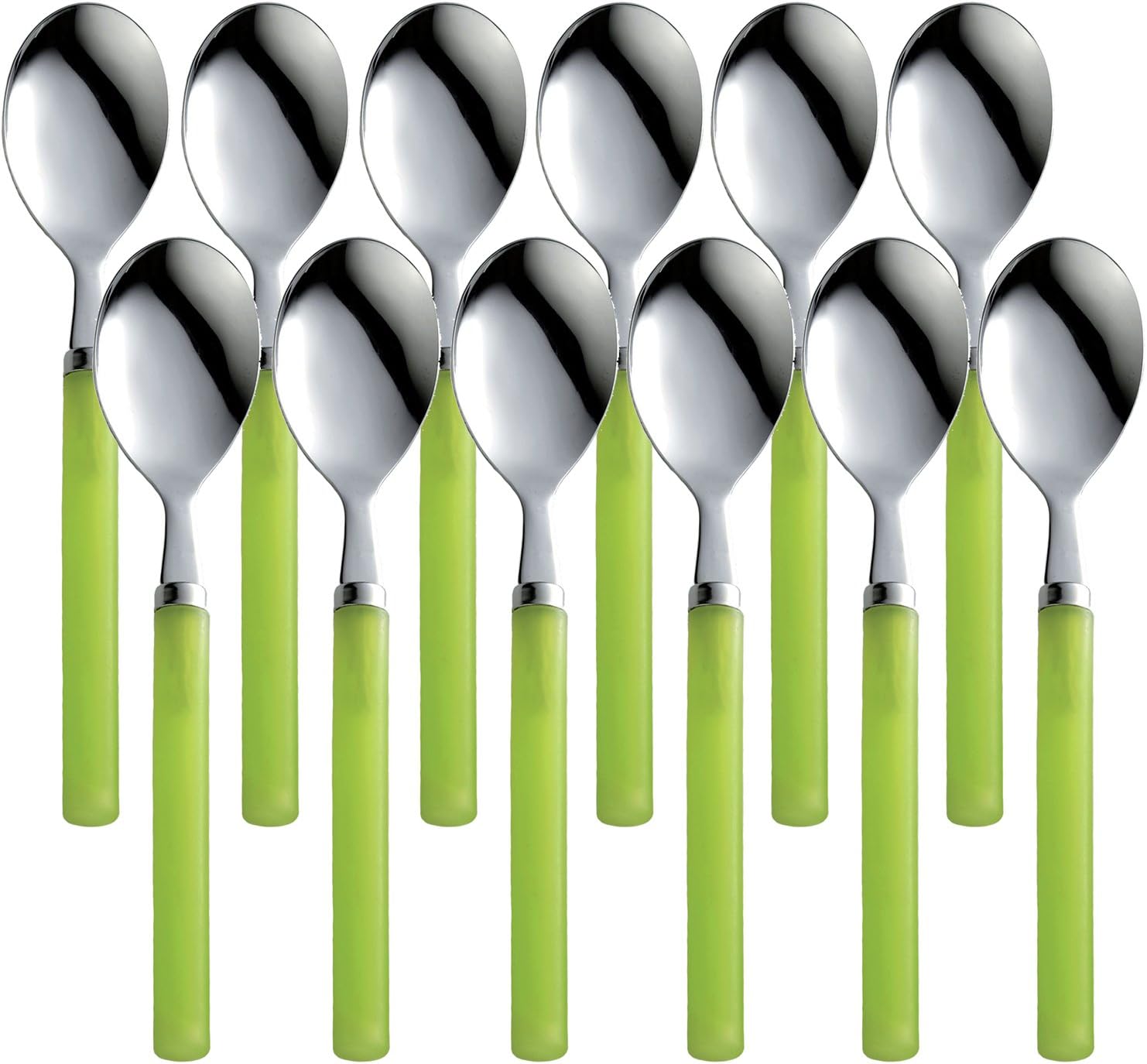 Nagao Frosty Dinner Spoon, Green, Set of 12, Made in Japan