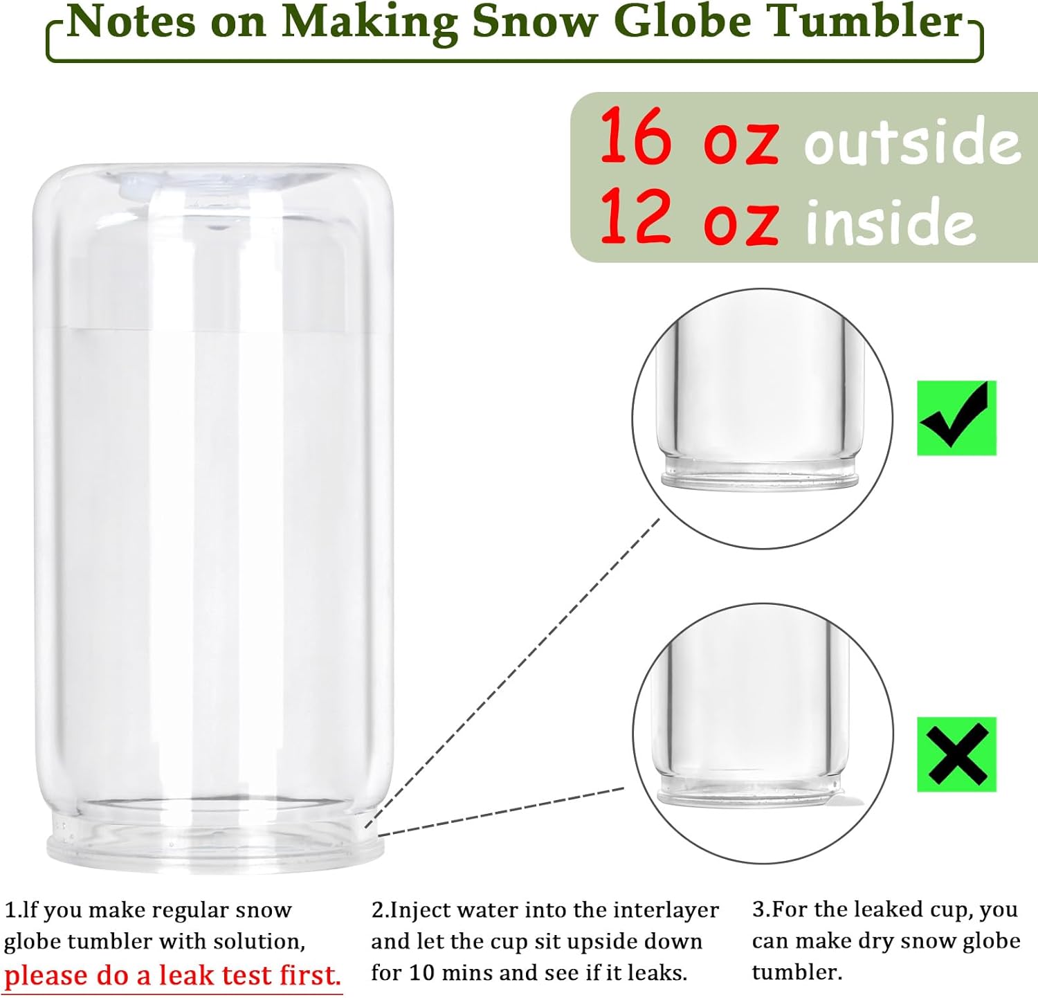 16 Oz Plastic Snow Globe Tumbler with Lid and Straw, 6 Pack Double Wall Pre Drilled Plastic Mason Jar Cups Can for Snow Globe Glitter DIY Gift(Mixed Colors) - Image 4