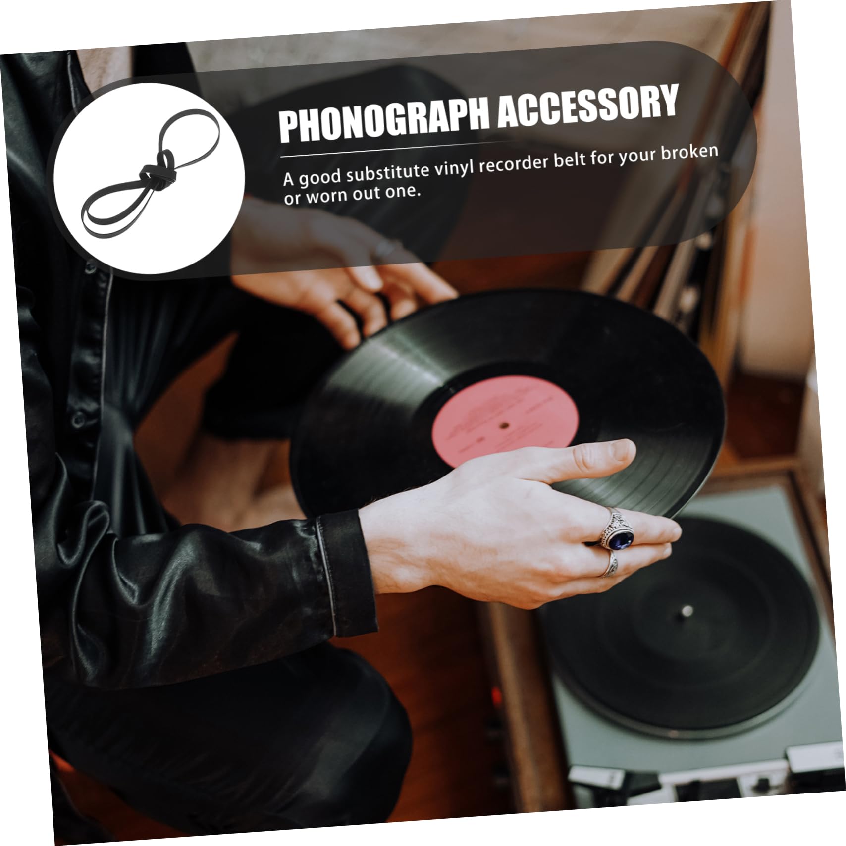 Courroie Platine Vinyle 40 Cm En Caoutchouc - Pour Tourne-Disque, Remplacement Solide - 4