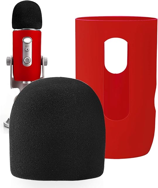 YOUSHARES Filtr na mikrofon  osłona mikrofonu, filtr pop i ochrona do mikrofonów Blue Yeti i pojemnościowych mikrofonów Yeti Pro (czerwony)