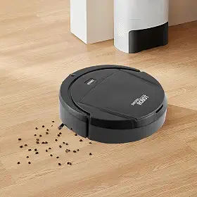 Aspirador de pó robô de limpeza de 1200 mAh, robô de varredura robótico recarregável, sucção forte, operação silenciosa, aspirador de pó inteligente multifuncional para limpeza diária de pelos