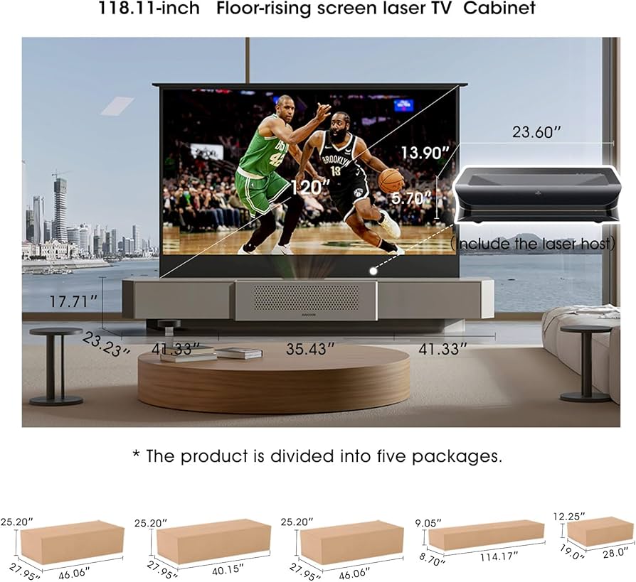 Amazon.com: Julycode Smart Hidden Laser Cinema A Laser TV Cabinet
