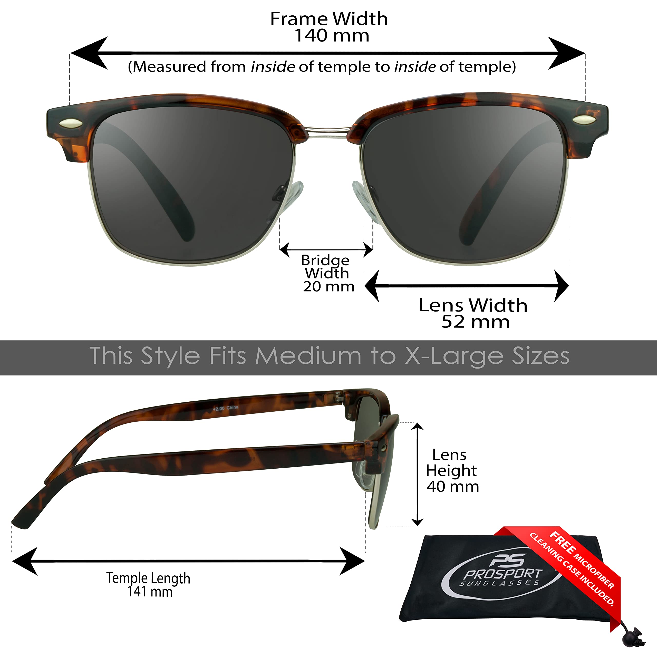 proSPORT Classic Reading Sunglass Reader for Men & Women - NOT BIFOCAL Horn Rimmed Frame (Tortoise Shell Brown, 1.25, multiplier_x)