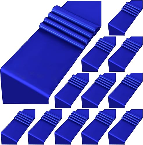 Paquete de 12 caminos de mesa de satén azul rey, 12 x 108 pulgadas de largo, suave de alta calidad para bodas, banquetes, cumpleaños, fiestas,