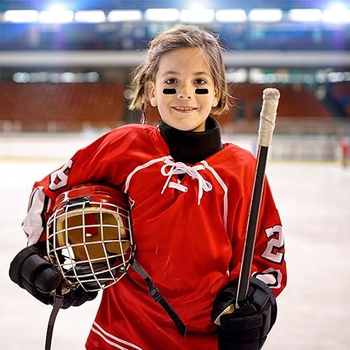 Miniatura 7 de Calcomanías negras para ojos deportivos, tiras de ojos transpirables, con 1 lápiz blanco para fanáticos del béisbol, fútbol, sóftbol en el día del