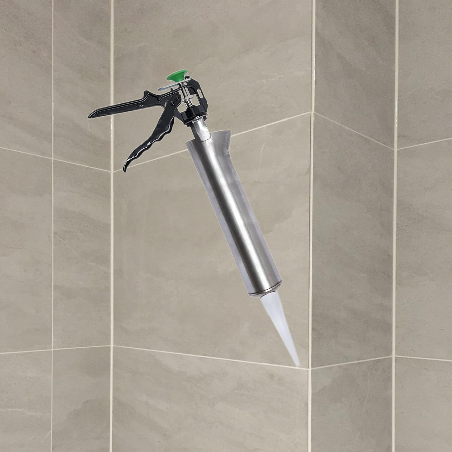 Pointing Grouting Gun, Grouting Tool Cement Grout Mortar Caulk Guns Hand Caulking Guns Stainless Steel Cement Gun Spray Applicator Tool with Nozzle 0