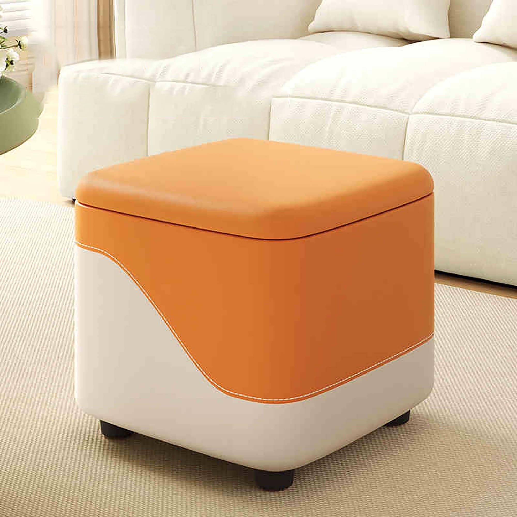 Pouf ottoman pour chambre à coucher, idéal en bout de lit pour ranger vos plaids