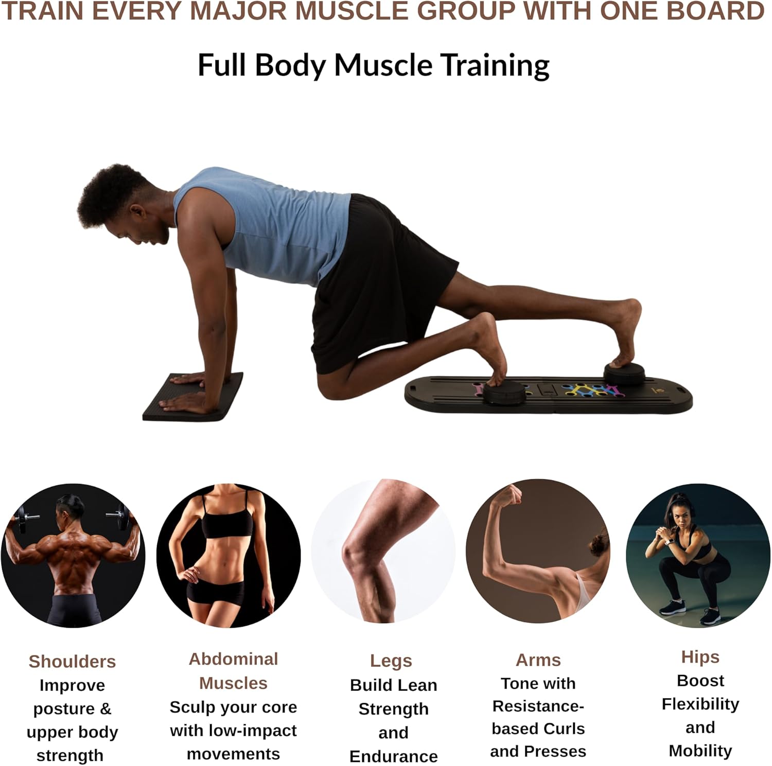 7-in-1 Pilates Reformer Board, Portable Pilates Board Foldable Pilates Reformer Equipment with Timer for Home Workouts with Resistance Bands Core Glider Push-Up Handles Balance Trainer Pilates Machine