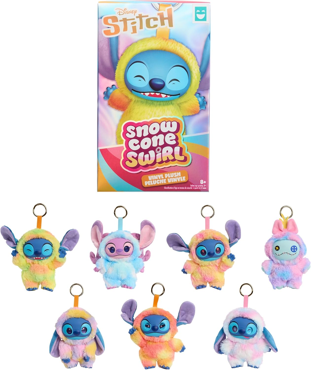 HAPPY HAUL Disney Stitch Snow Cone Swirl Vinyl-Face Plush Blind Box Collectible Toy, Vinyl-Faced Plush Clip-On Surprise, 5-Inch Stuffed Toy, Short-Run Drop, Ages 8 and up