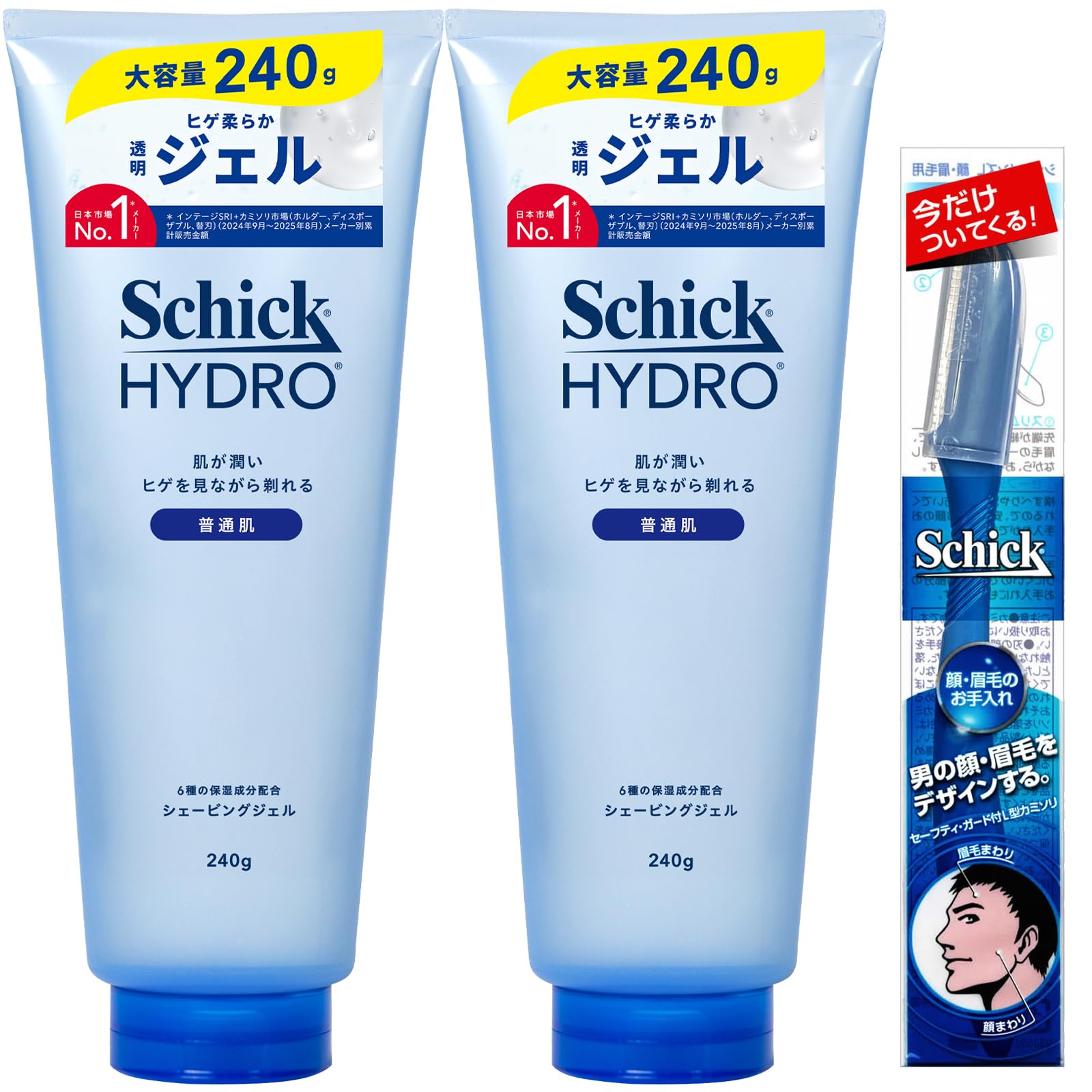 Schick Hydro Shaving Gel Razor Shaving Razor Set 240 Grams (x2) : Beauty