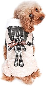 VOOPET Clothing for Domestic Pets, Small Dogs Sweater Pet Clothing, Cute Look and Comfortable Warm Puppy Coat - Soft Fleece Lining Thickening Warm Pup Cold Weather Dog Apparel