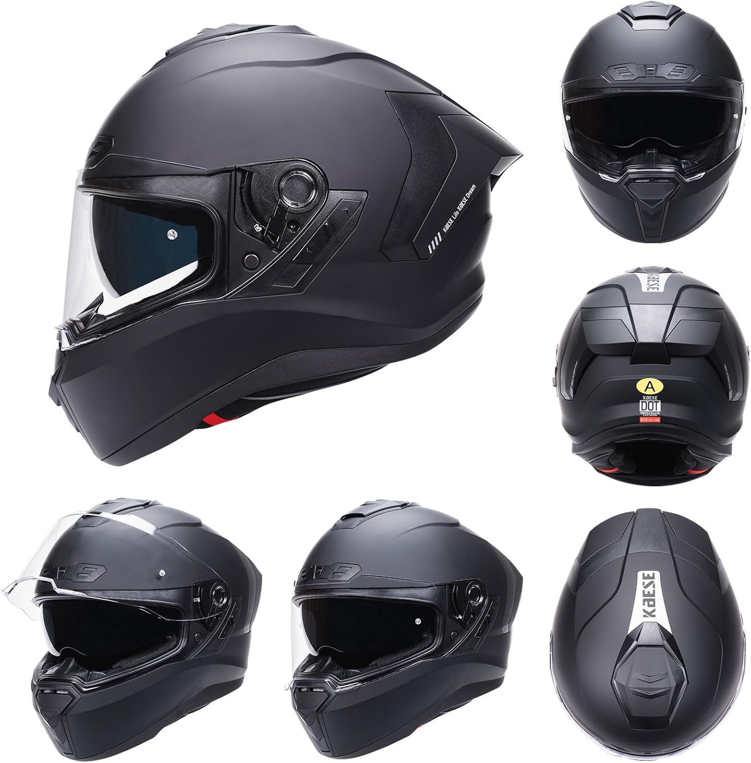 Motorcycle Helmets Dual Visor Full Face Helmet for Adults Youth Men & Women,ECE and DOT Approved Motorbike Street Bike Racing Helmet with Tinted Visor