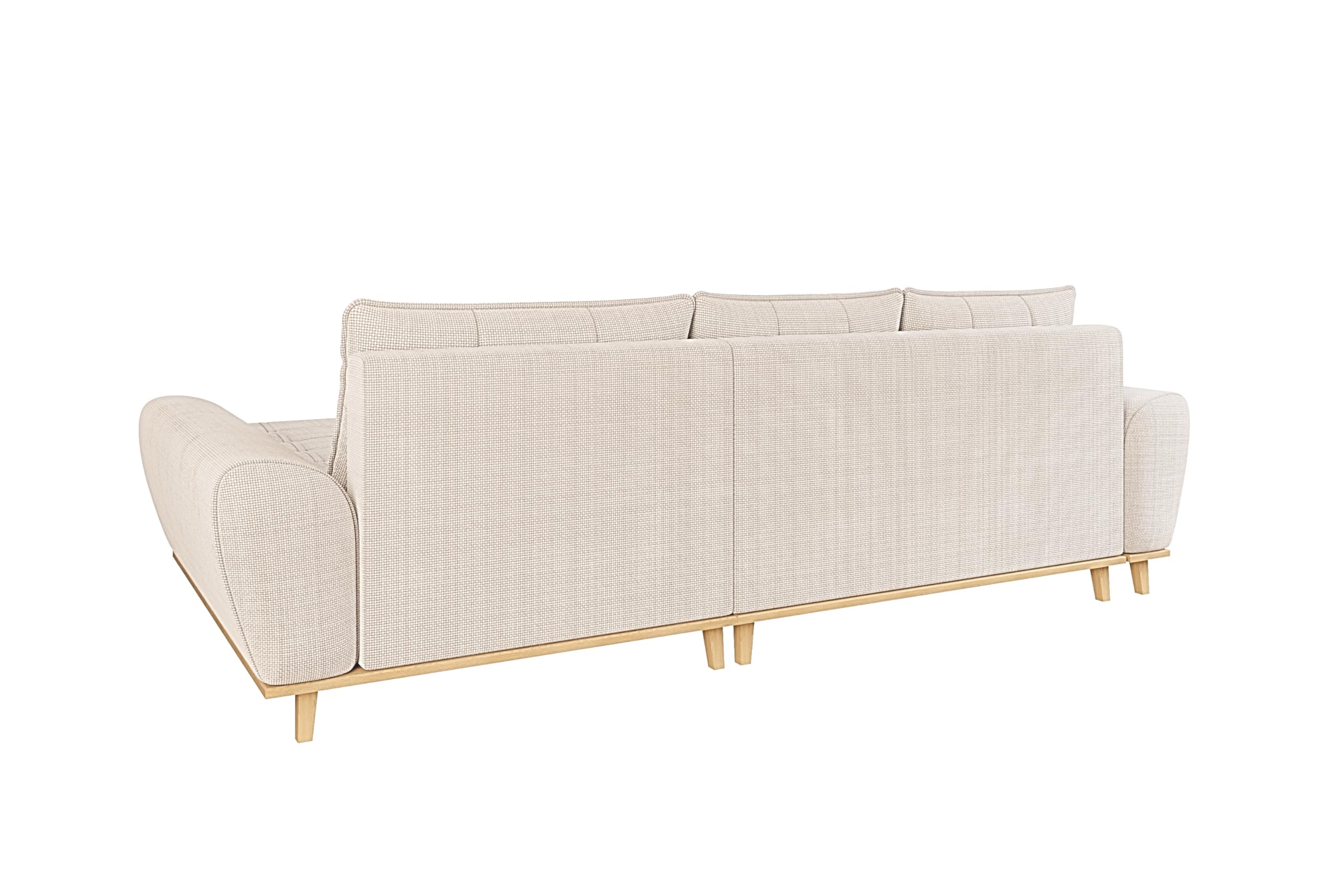 luma-Home 21013/ Ecksofa im Scandi-Stil mit Schlaffunktion, Beige