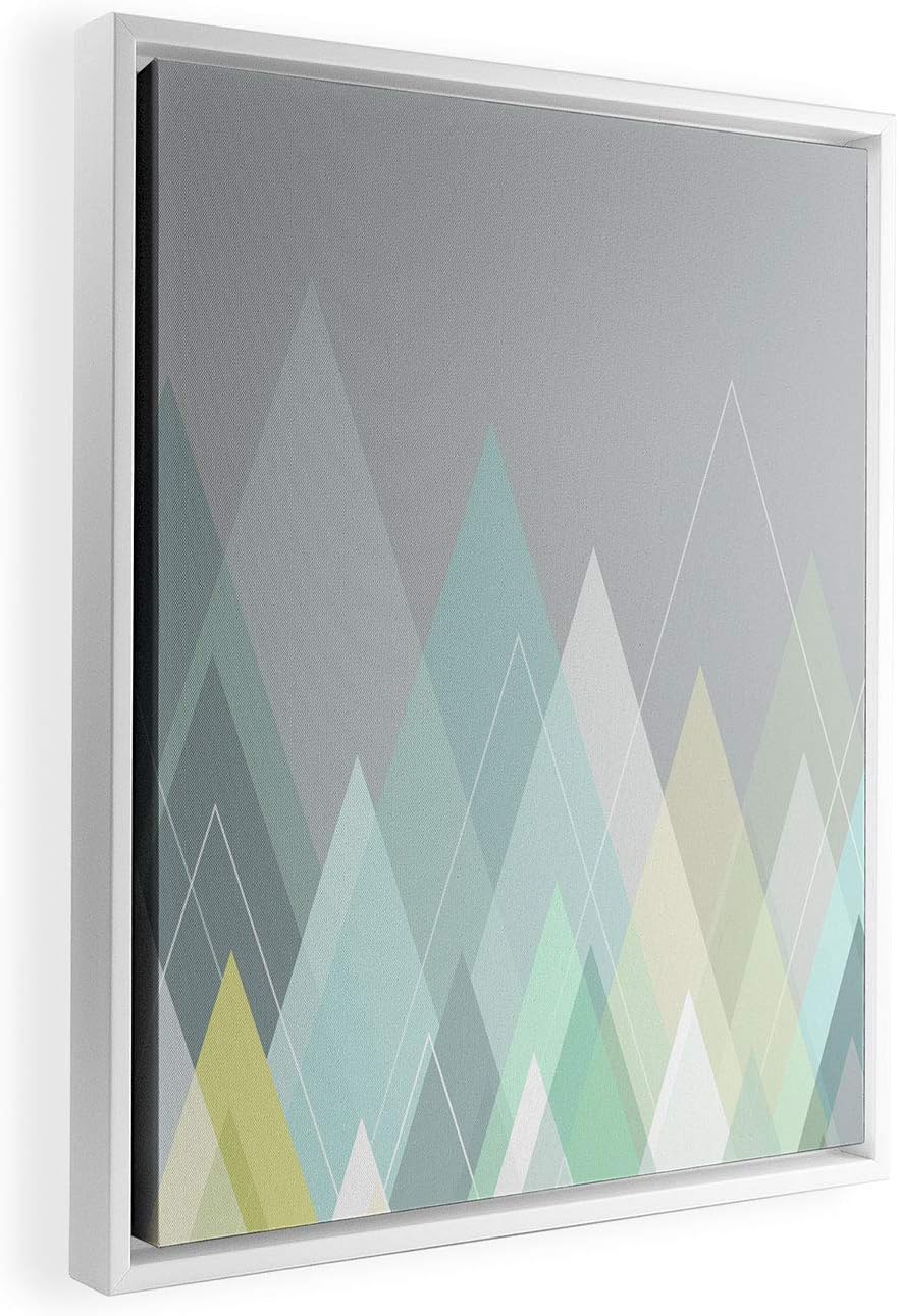 Deny Designs Mareike Boehmer Graphic 108 Z White Framed Art Canvas, 16" x 20", Gray