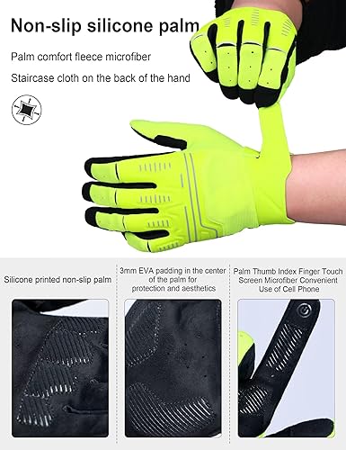 Miniatura 2 de INBIKE Guantes de ciclismo de montaña unisex, guantes de ciclismo de dedo largo con almohadilla antideslizante que absorbe los golpes