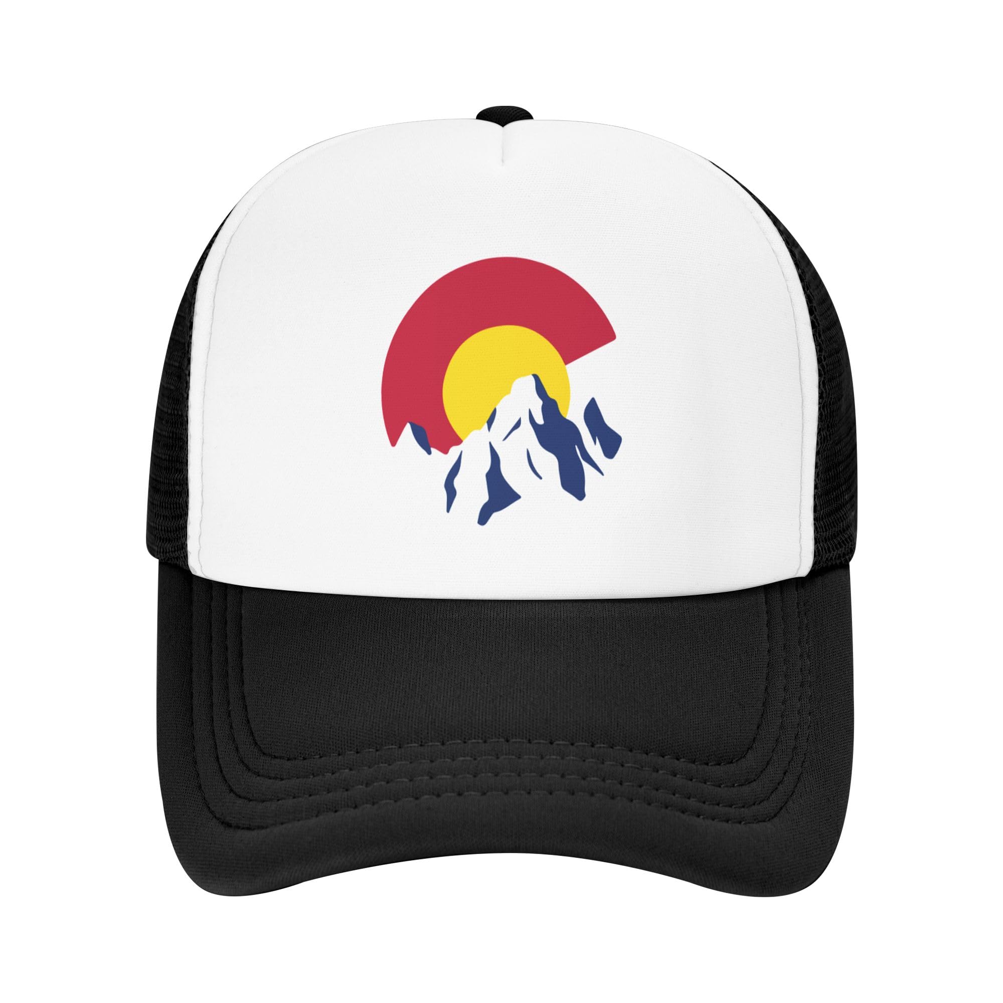 Colorado Flag Mountain Lightweight Mesh Baseball Hat Fishing Sun Cap Outdoor Casual Cap Black