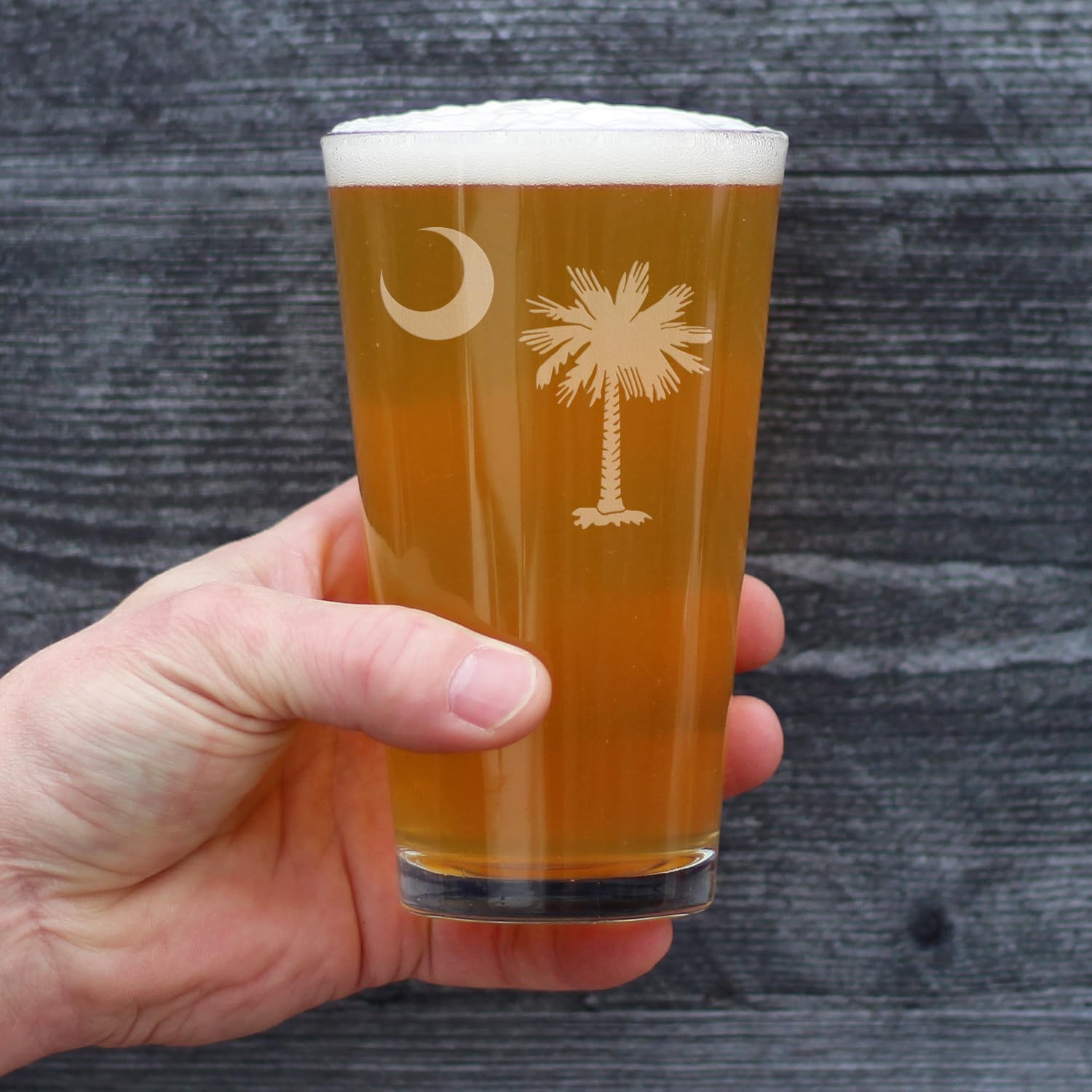 Bevvee South Carolina Flag - Pint Glasses - Set of 2 - State Themed Drinking Decor and Gifts for South Carolinians - 16 Ounce