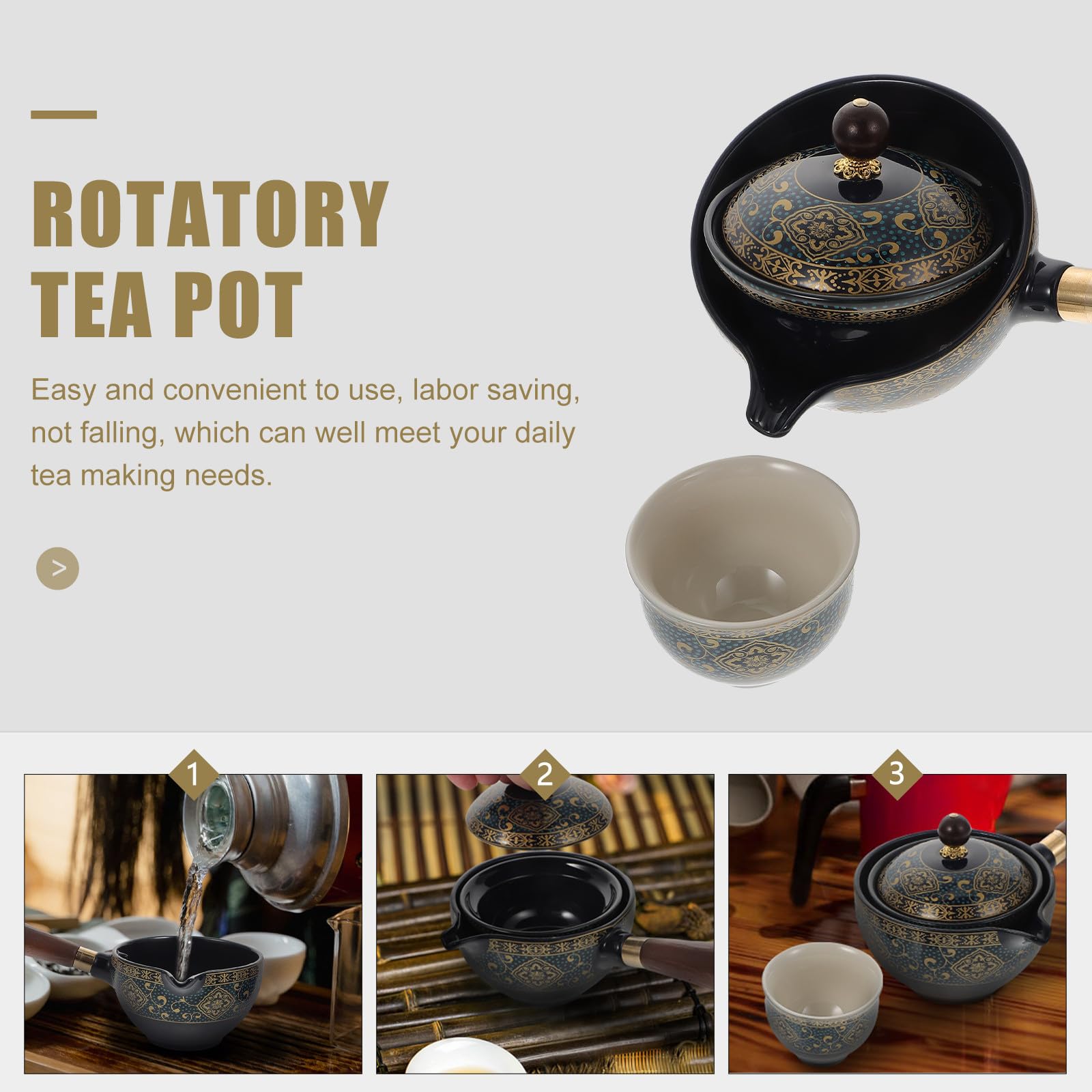 Keramik Teekanne mit Seitlichem Griff Drehbar Haushalts filterkessel Japanischer Stil Tee Service mit Elegante Chinesische Teekanne Porzellan Teebereiter