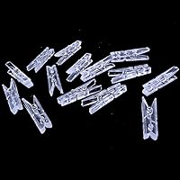 Vista 3 de BronaGrand 100pcs Mini Clear Plastic Utility Paper Clip, Clothespins Clip, Clothes Line Clips,Photo Clips
